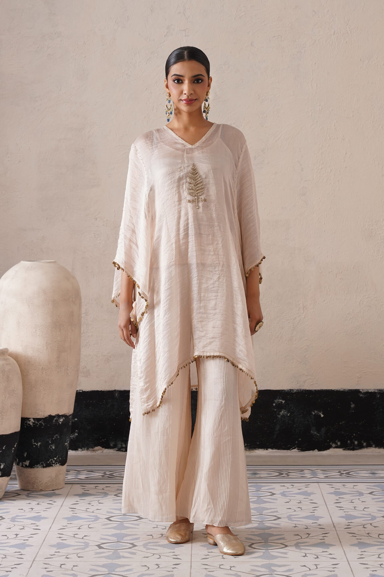 Ivory Long Kaftan Set 1 Ivory Long Kaftan Set