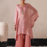 Rose Pink Long Kaftan Set