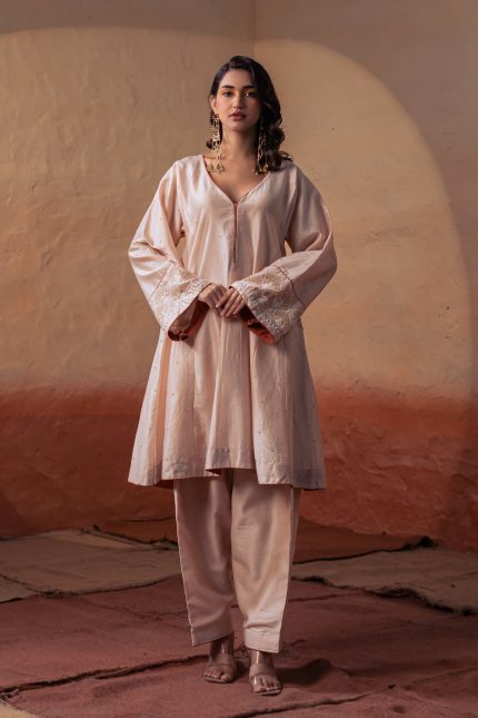 Dusty Pink Jaali Tunic Set
