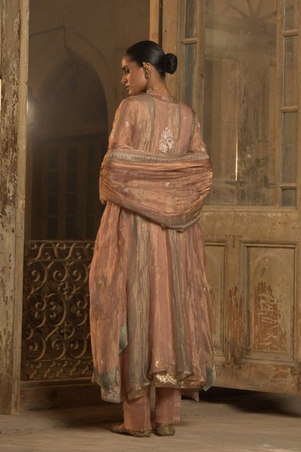Multicolor Mukaish And Chikankari Anarkali Set