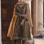 Copper Green Kalidar Anarkali Set