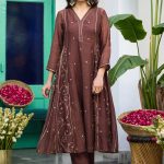Brown Gulkandi Mootichor Kurta Set