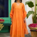 Orange Imarti Motichoor Kurta Set
