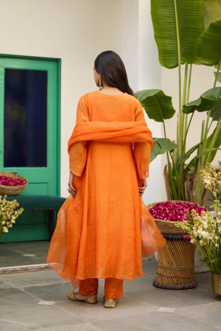 Orange Imarti Motichoor Kurta Set