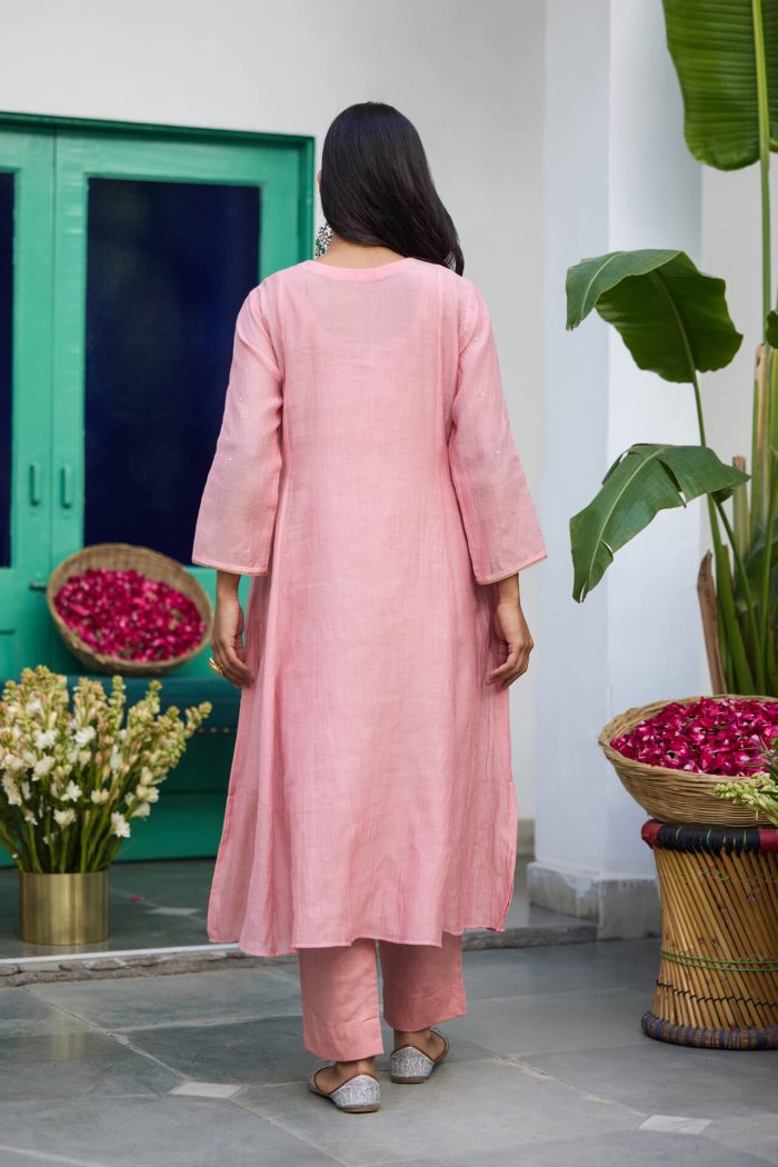 Peach Navya Mootichor Kurta Set
