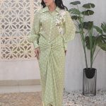 Floral Bandhani Shirt With Knot Skirt Set