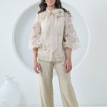 Monochrome Phool-Patti Bow Tie-Up Coord Set