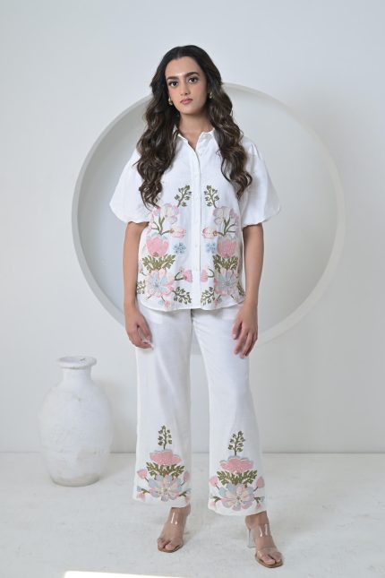 Suede Khushboo Linen Coord Set