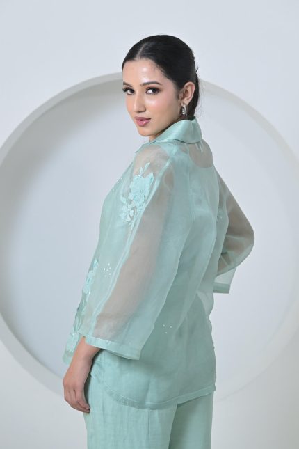 Pearl Petal Shirt With Pant Set