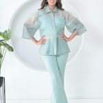 Pearl Petal Jaali Shirt With Pant Set