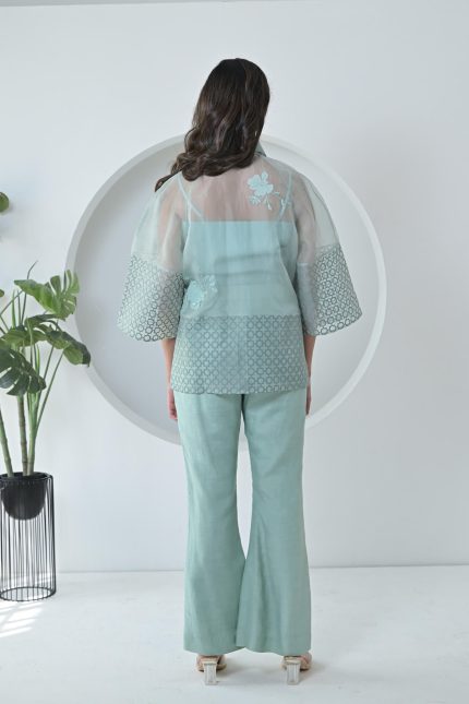 Pearl Petal Jaali Shirt With Pant Set