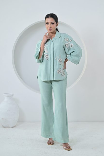Sea Blue Rosaline Coord Set