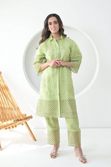 Pearl Petal Jaali Tunic Set