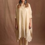 Nude Chanderi Gota Patti Kaftan Set