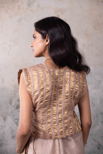 Ivory Gold Detailing Saree Set