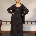 Rivet Cowl Dress With A Waterfall Jacket