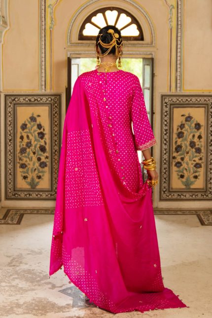 Peacock Bandhni Suit Set