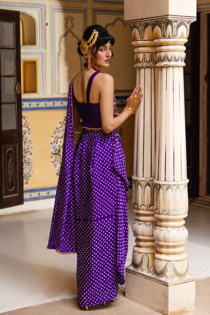Corset Bandhni Saree Set