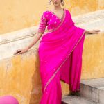 Rani Pink Silk Saree Set