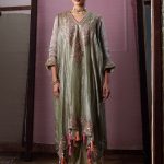 Olive Green Dori Embroidered Kaftan Set
