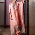 Peach Dori Embroidered Kaftan Set