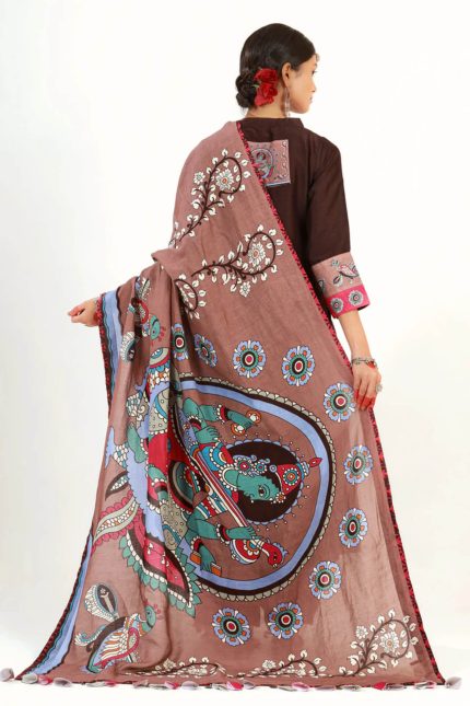 Coffee Saraswati With Brahmi Dupatta Suit Set