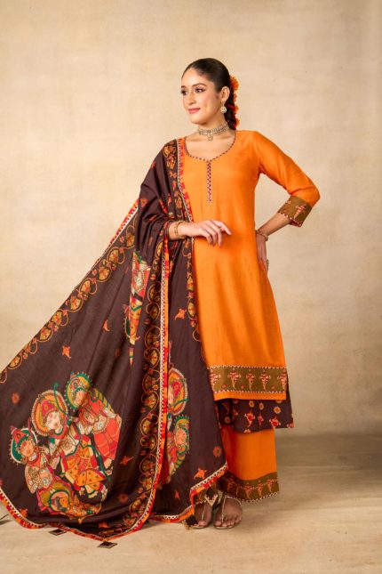Janaki Jaal Mango Suit Set