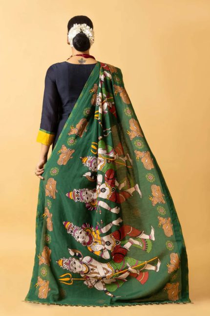 Neel Anarkali Dress With Lasya Shiv-Parvati Dupatta