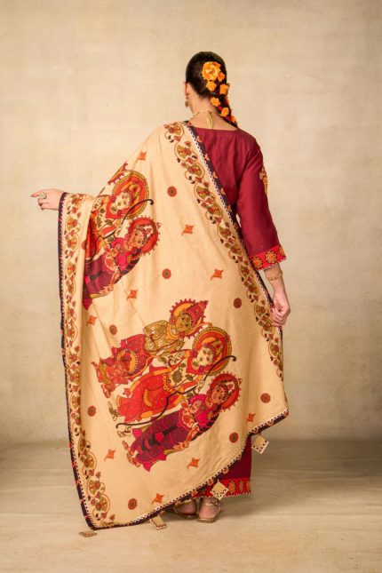 Janaki Jaal Maroon Suit Set
