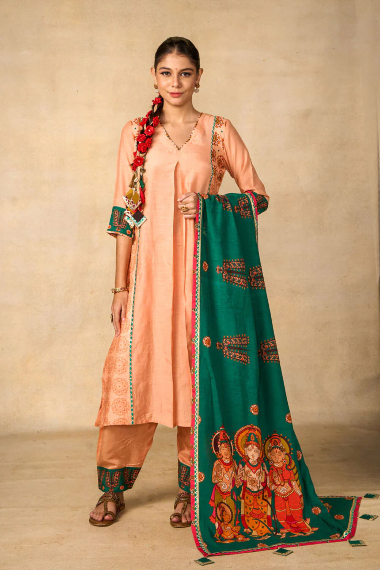 Ayodhya Aabha Peach Suit Set
