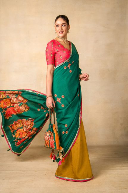 Sita Vanam Teal Saree