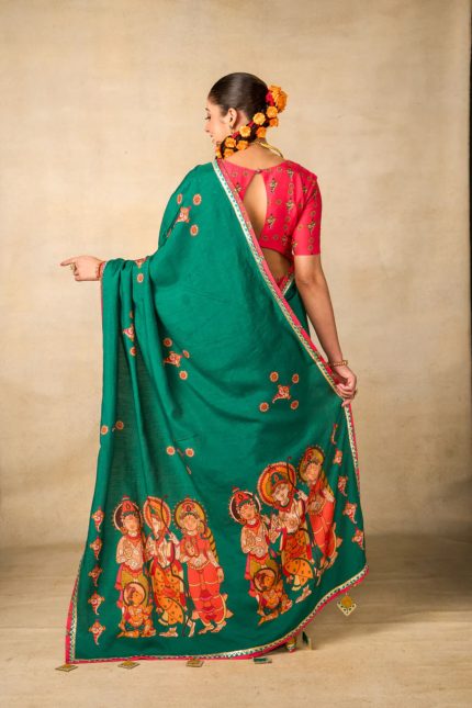 Sita Vanam Teal Saree