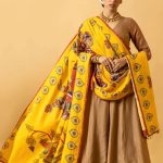 Gehoon Anarkali Dress With Ras Lila Radha-Krishna Dupatta