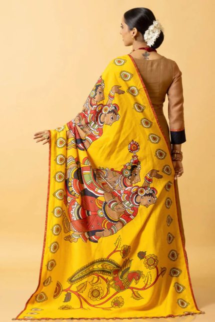 Gehoon Anarkali Dress With Ras Lila Radha-Krishna Dupatta