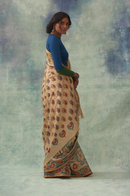 Pragalbha Beige Saree