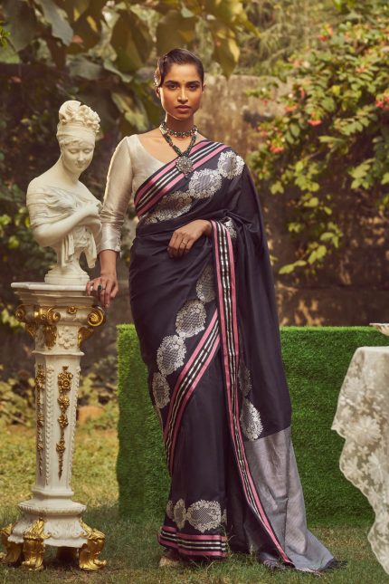 Anne Frank Black Saree
