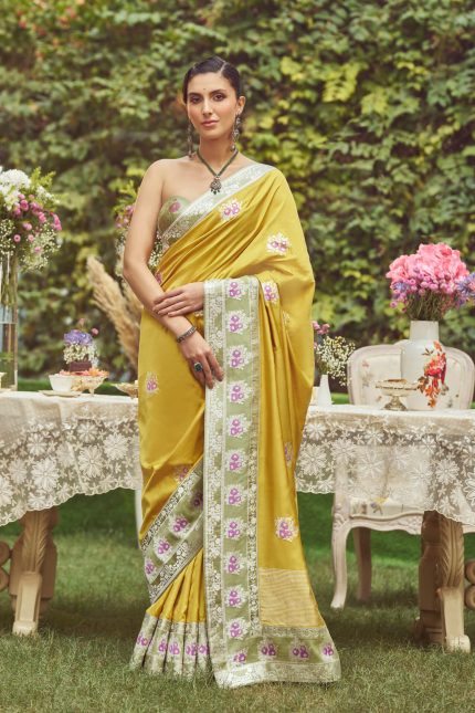 Angelica Yellow Saree