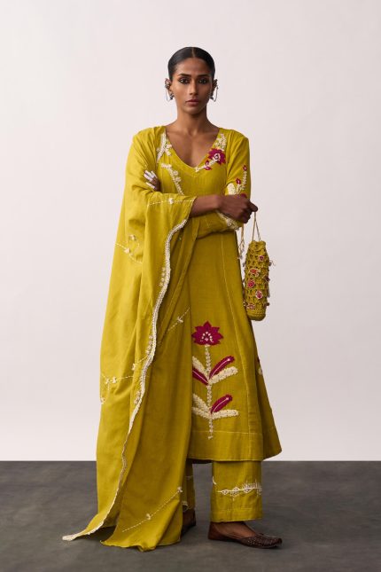 Sucheta Lime Green Suit Set