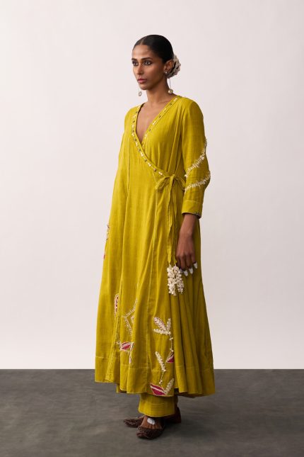 Hansa Lime Green Angrakha