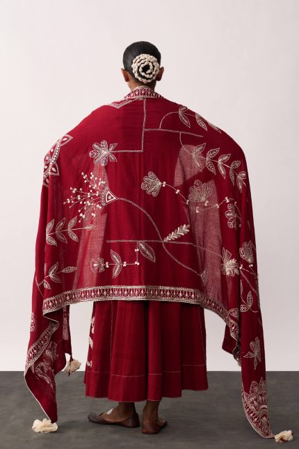 Rani Laxmi Dark Red Dupatta