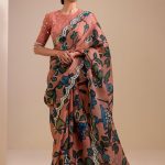 Birds Outside Cages Kalamkari Saree Set