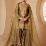 Olive Green Heavy Sharara Set