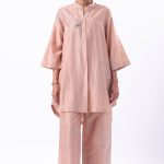 Peach Hand Embroidered High-Low Tunic