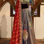 Blue Banarasi Embroidered Lehenga