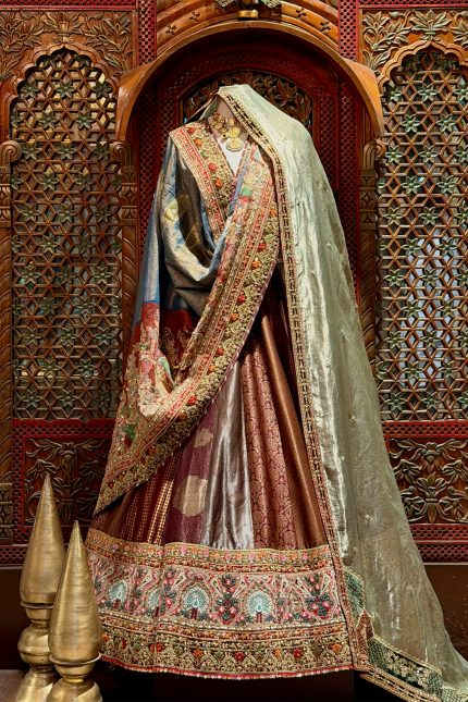 Banarasi Multi-Kali Embroidered lehenga