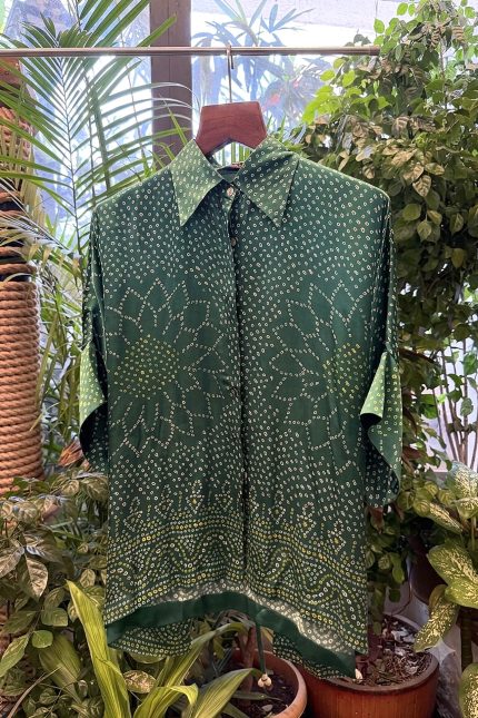 Shirt Kimono Bandhej - Dark Green