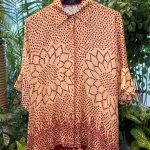 Shirt Kimono Bandhej - Ivory & Red