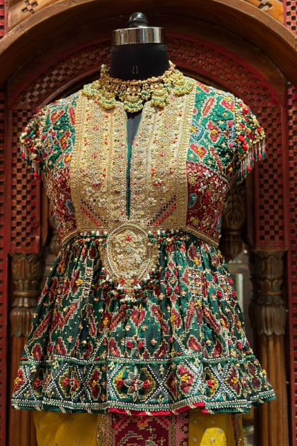 Green Patola Embroidered Peplum