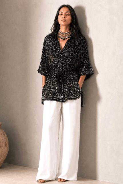 Shirt Kimono Bandhej - Black