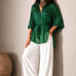 Shirt Kimono Bandhej - Dark Green